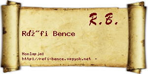 Réfi Bence névjegykártya